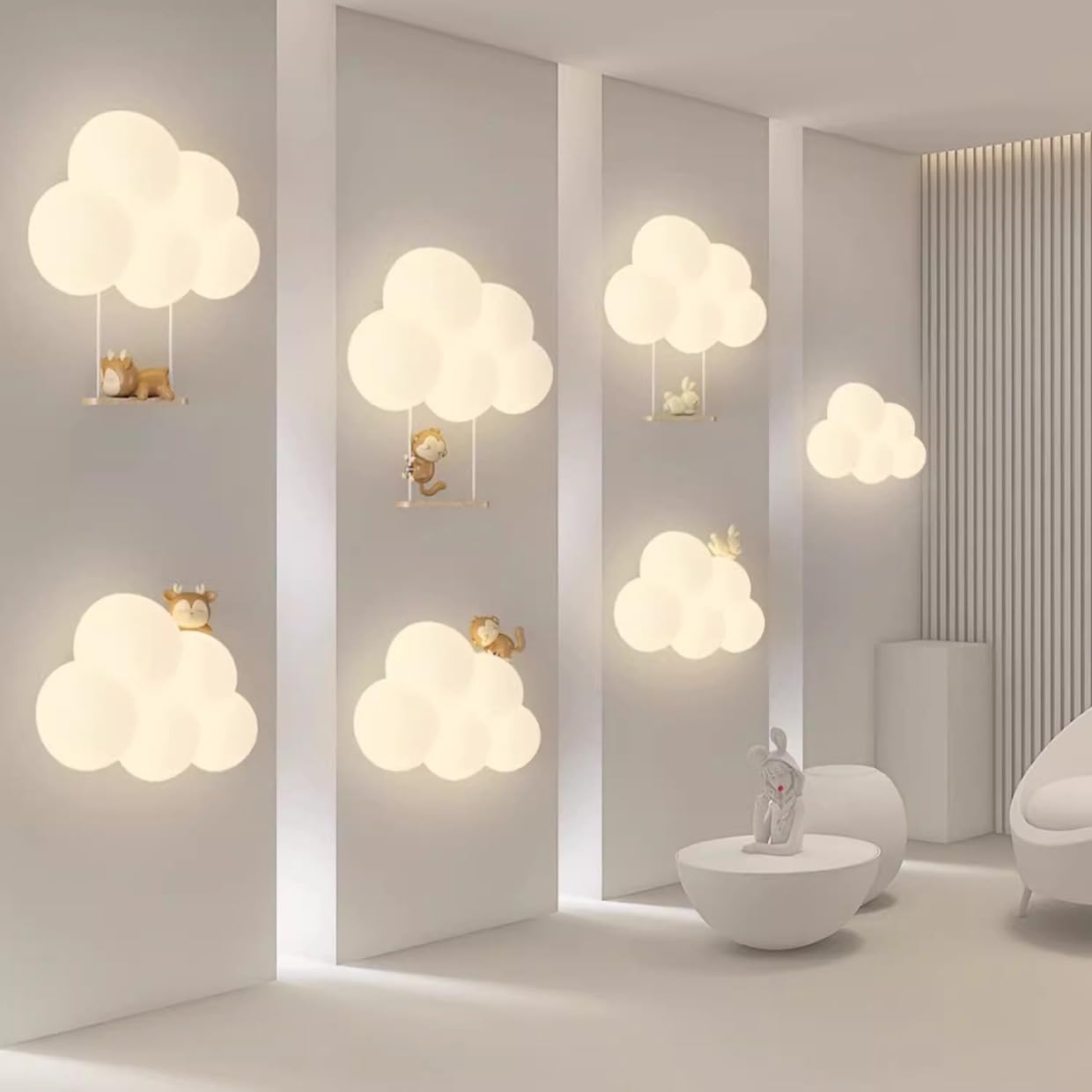 Modern Cute Cartoon LED Wall Lamps Art Creative Animals Balloons Lights for Chidren's Bedroom Living Room Home Decor Chandeliers