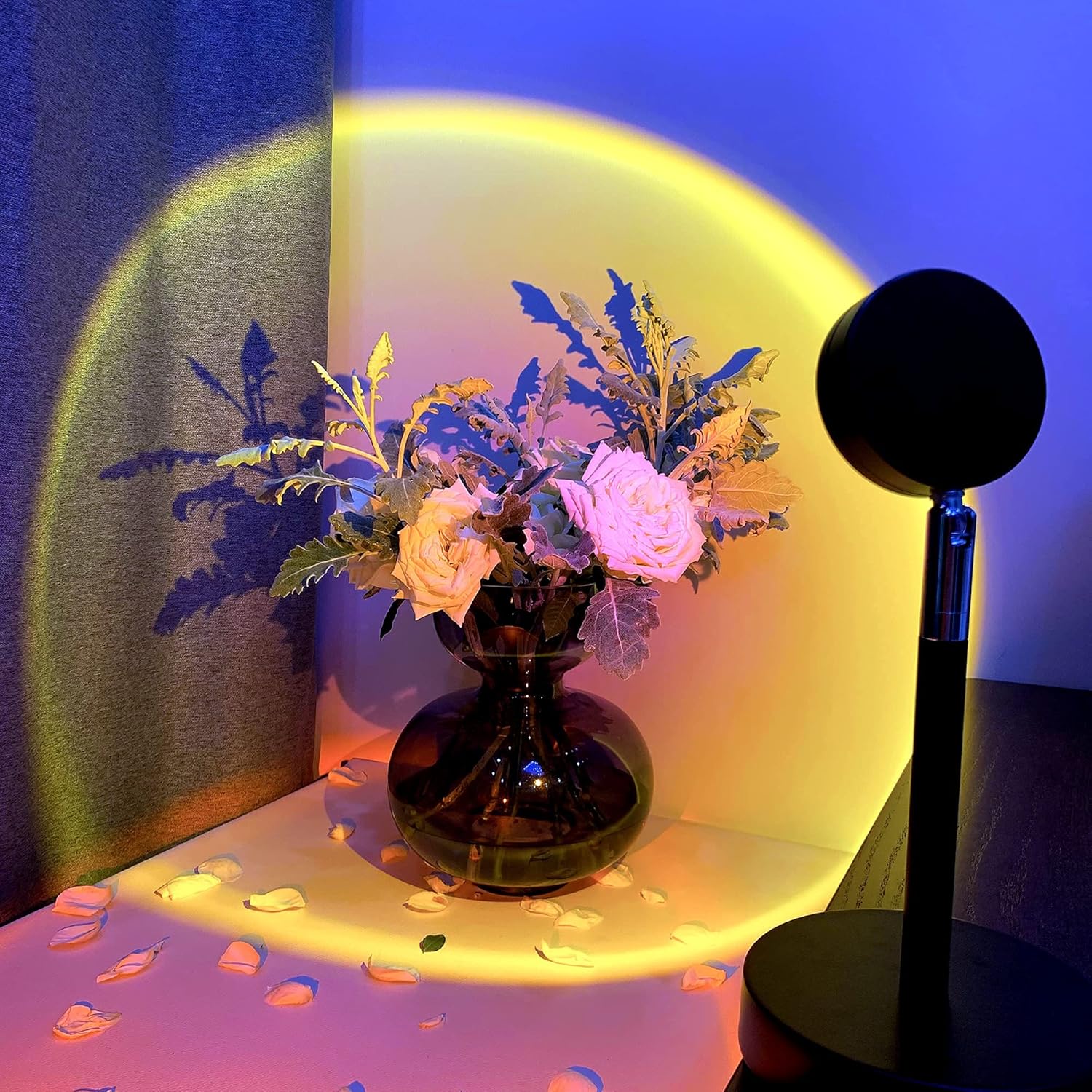 Sunset projection light remote control 16 color ambient night light, bedroom decoration background wall photography props