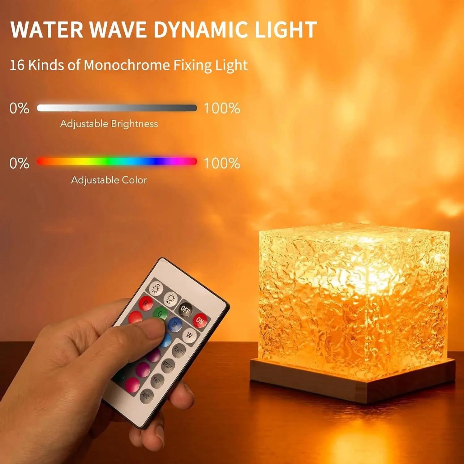 New RGB 16 Colors Night Light Remote Ocean Wave Projection Lamp Aurora Projector Lights Home Decor Rechargeable Table Nightlight
