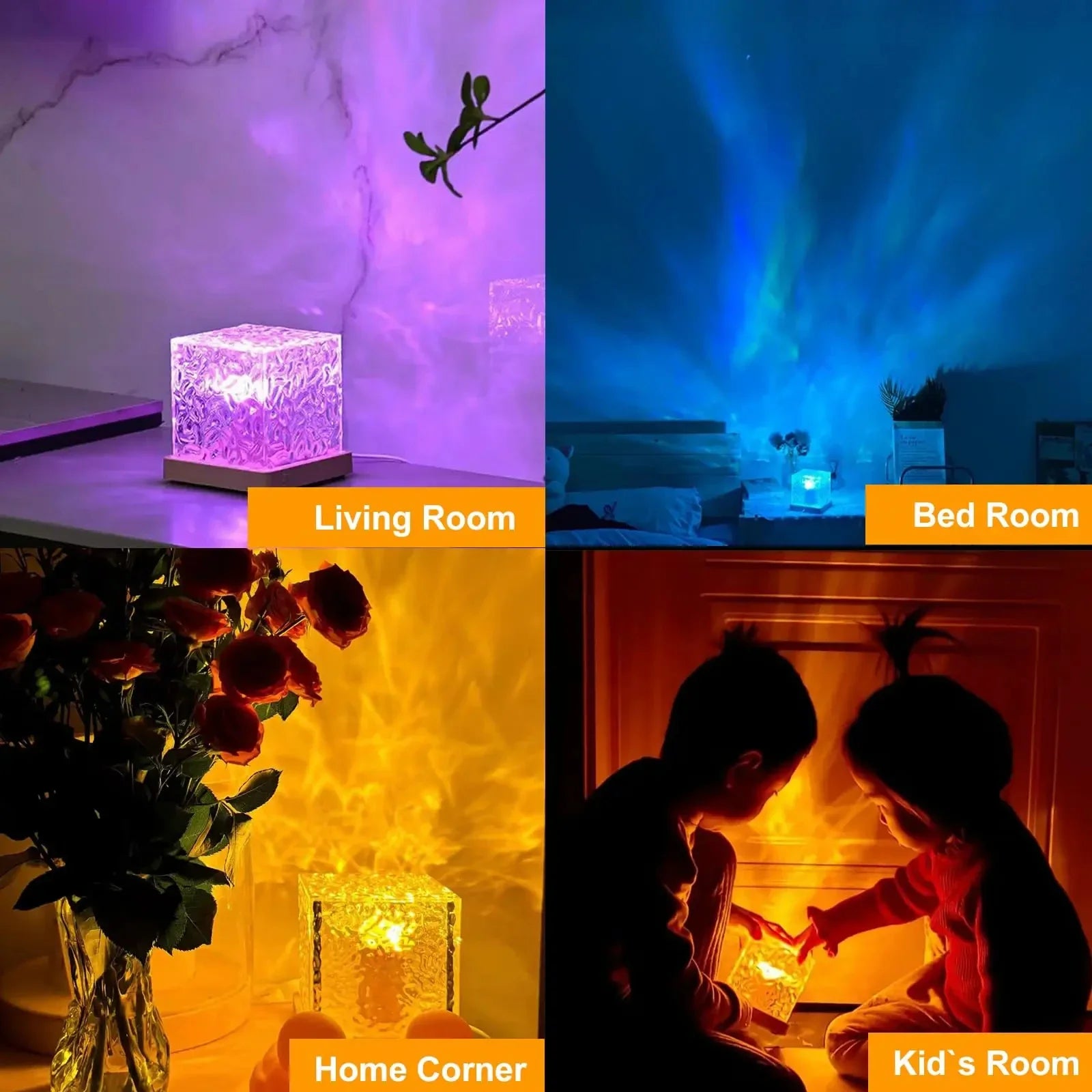 New RGB 16 Colors Night Light Remote Ocean Wave Projection Lamp Aurora Projector Lights Home Decor Rechargeable Table Nightlight